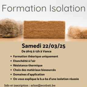 Formation théorique sur l'isolation le 22/03/2025