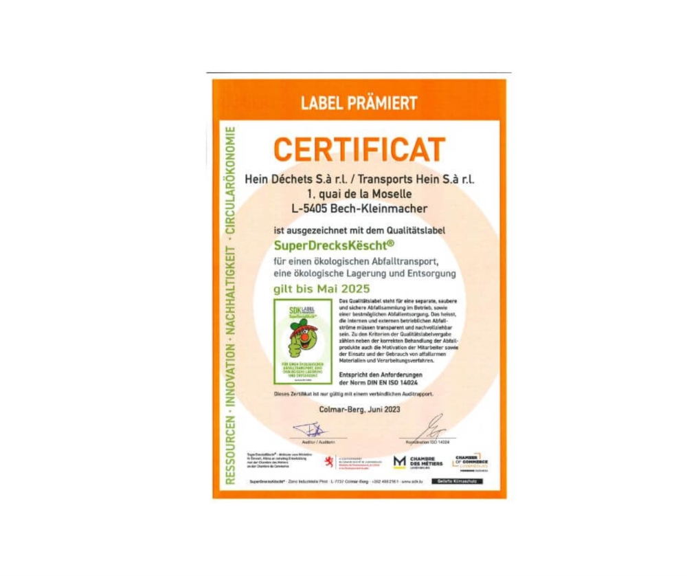 Certificat_Qualitätslabel SDK