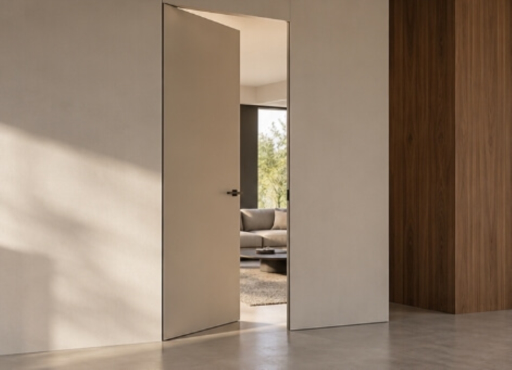 Huisseries invisibles et systèmes de portes