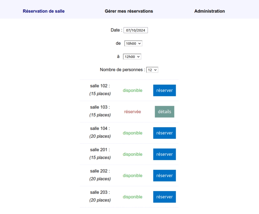 Logiciel de réservation de salles