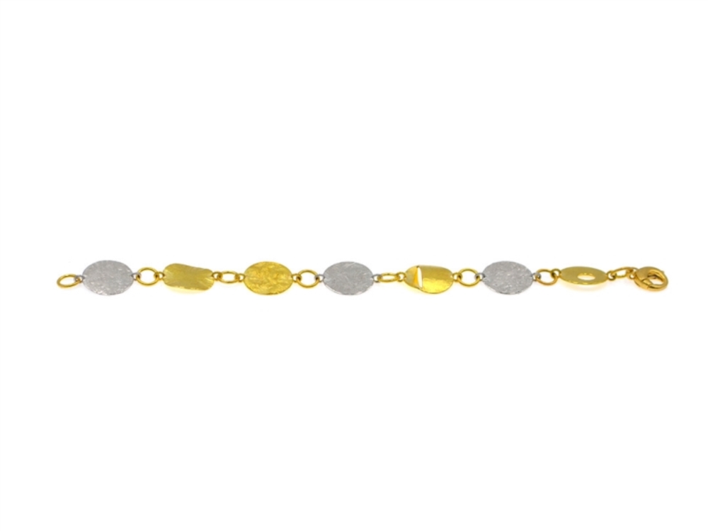 Bracelet or jaune et gris