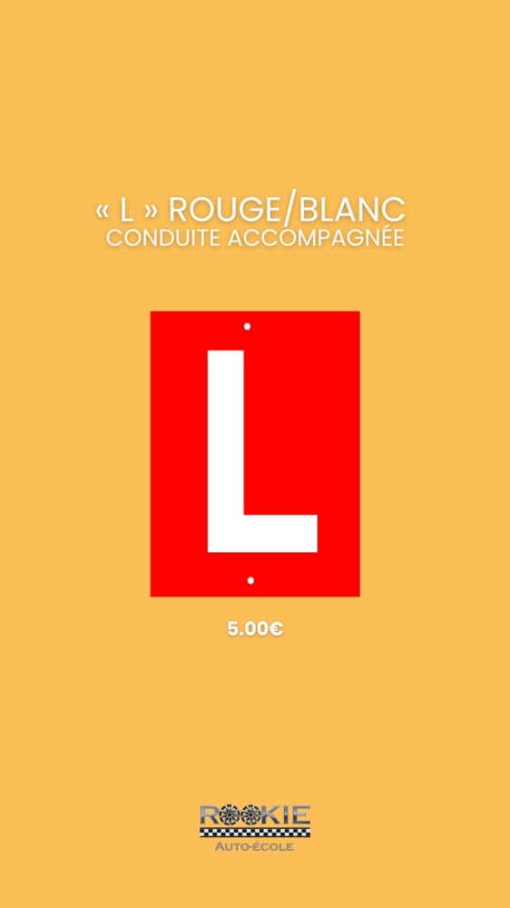 « L » Rouge/Blanc Conduite Accompagnée