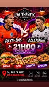 ⚽ Pays-Bas – Allemagne : match sur grand écran à Hagondange