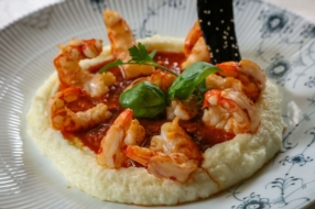 Polenta aux gambas 