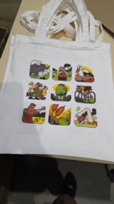 Sérigraphie quadri tote bag verso