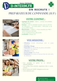 PREPARATEUR DE COMMANDES (H/F)