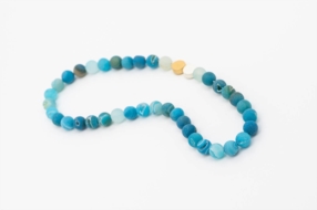 Collier Achat bleu