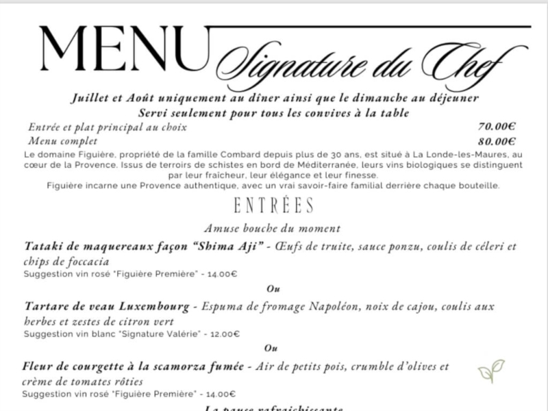 Menu Signature