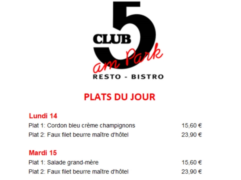 Plats du Jour