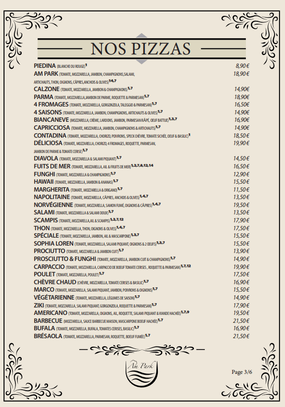 Notre Menu  3