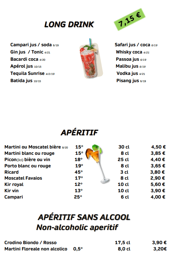 Carte MENU 11