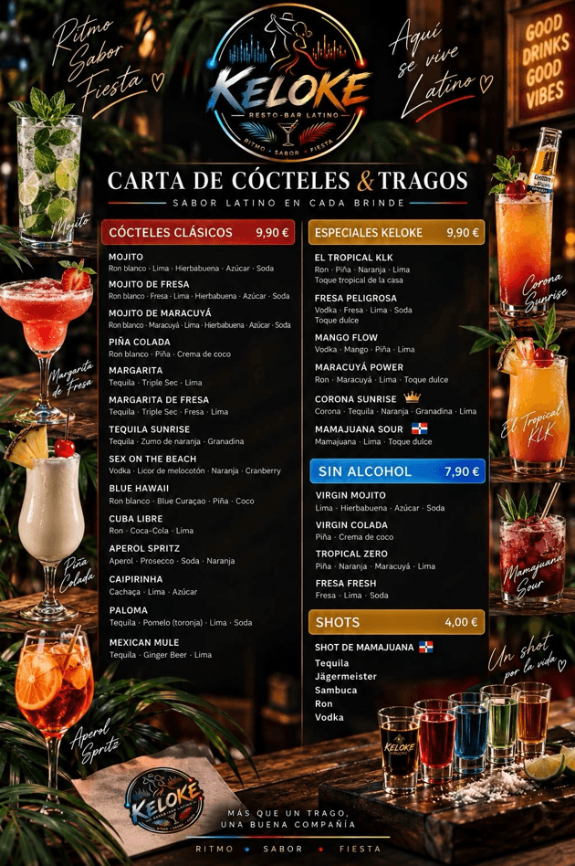 Carte des cocktails 