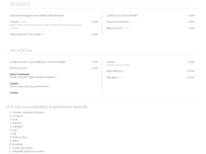 Desserts et Gelateria