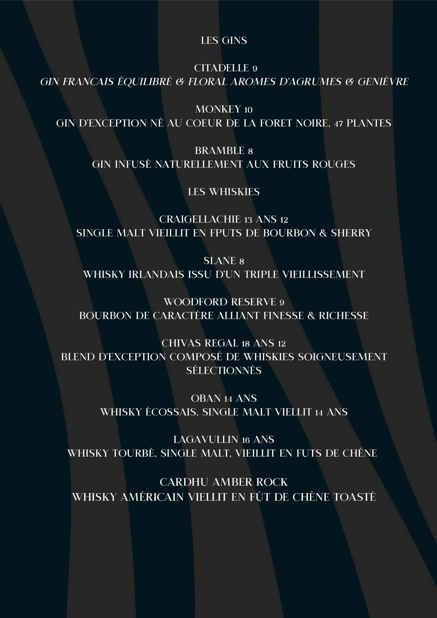 Boissons alcoolisées 