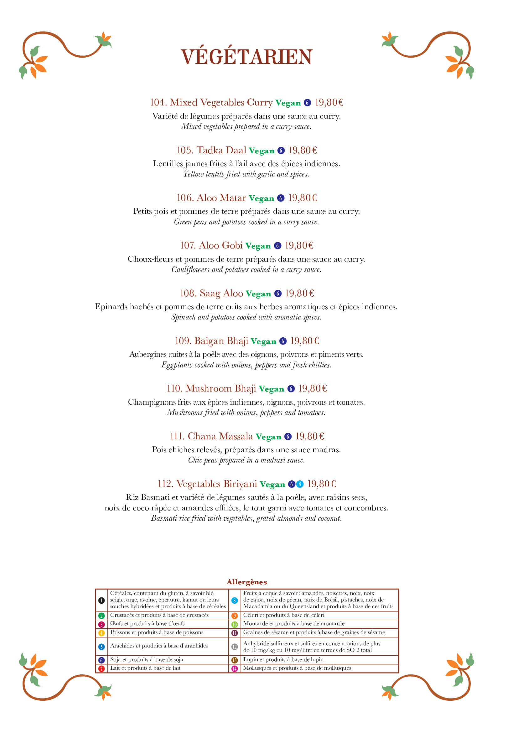 Végétarien / Végan 